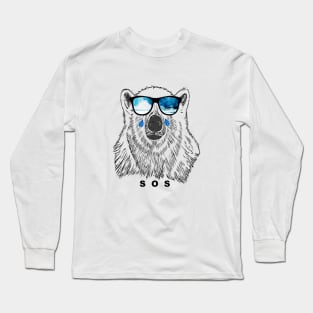 Polar Bear Sends Out an SOS Long Sleeve T-Shirt